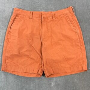J.Crew Reade Mens 33 Orange Red Casual Chino Flat‎ Front Shorts